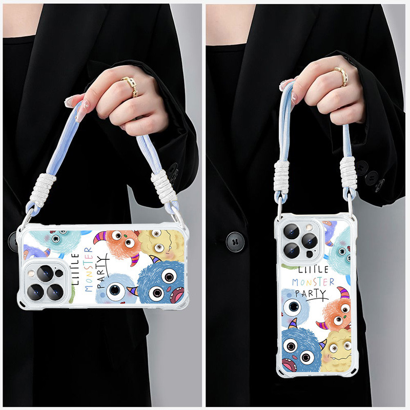 Monster Luxury Lanyard High Class แฟนซีกรณี Hp Oppo A5 Pro 5G A5Ia3X A5X A16 A18 A5I Pro A38 A60 กรณ