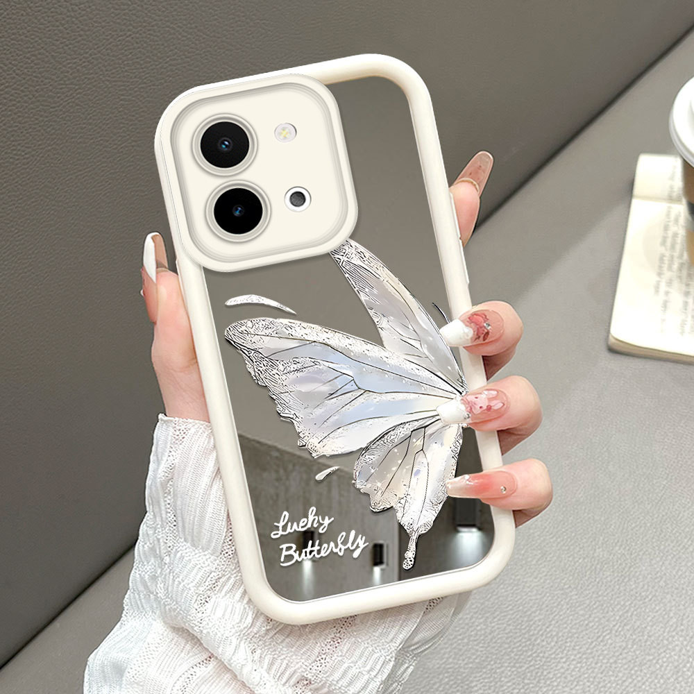 VIVO Y28 4G สําหรับกระจก Softcase กรณี HP โทรศัพท์ Kesing ปลอกผีเสื้อ 1260 JZ