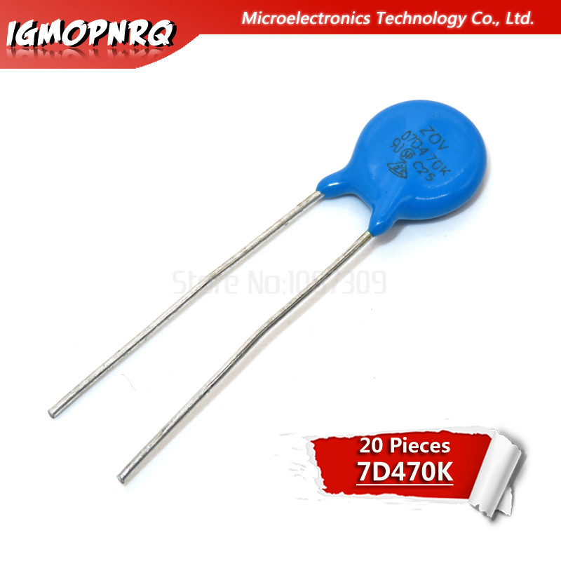 20 ชิ้น วาร์ลิสเทอร์ 07D470K 47V piezoresistor 7D470K 7D470