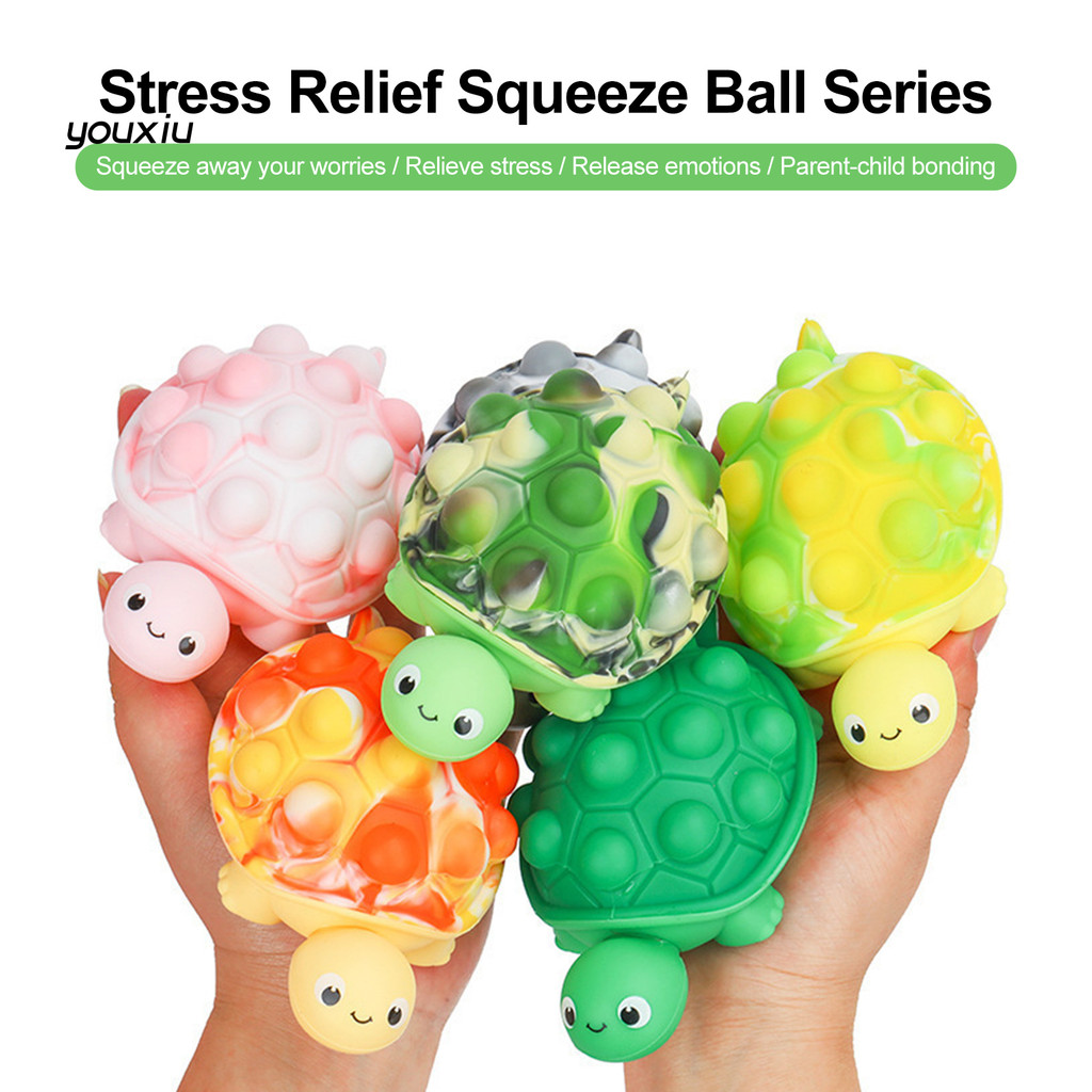 YOUX- Bubble Shell เต่าความเครียด Ball ซิลิโคนความเครียดบรรเทาเต่าบีบ Sensory ของเล่นสัตว์รูปร่าง Hand Therapy การออกกําลังกาย Fidget ของเล่น