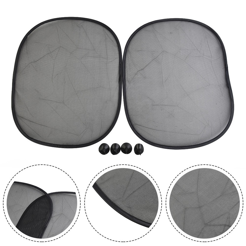 ลดล้างสต๊อก BLACK Car Sun shades Screen Mesh for Kids Children 44cm x 36cm