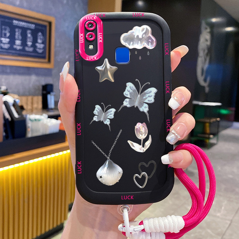 HP เคสโทรศัพท์สําหรับ VIVO Y91 Y91i Y93 Y95 Y91C Y1S Y90 กรณีรูปแบบผีเสื้อการ์ตูนซิลิโคนเคสโทรศัพท์ส