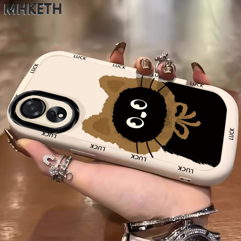 MHKETH เคสสำหรับ OPPO A18 A38 เคสโทรศัพท์ลายแมวน่ารักเคสซิลิโคนกันกระแทก