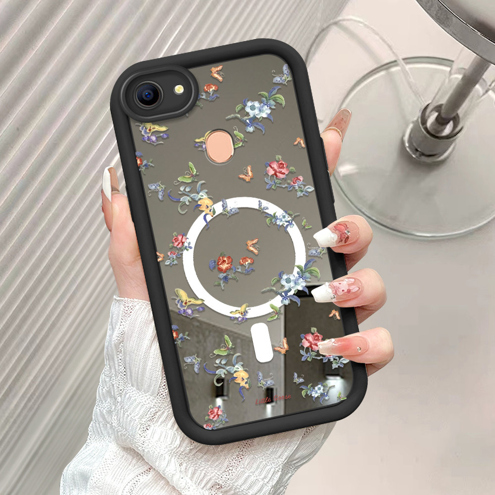 HP เคสโทรศัพท์สําหรับ OPPO F5 Plus Youth Mirror Softcase ดอกไม้กรณี Cassing 5103 JZ TY