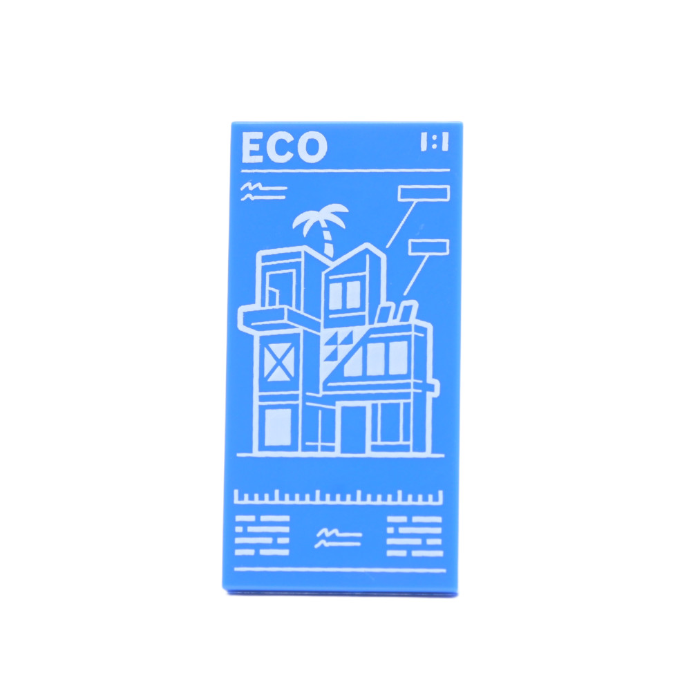 Ploybrick |ราคาต่อ/ชิ้น|  Tile แผ่น Blue Print Apartment Building 60365