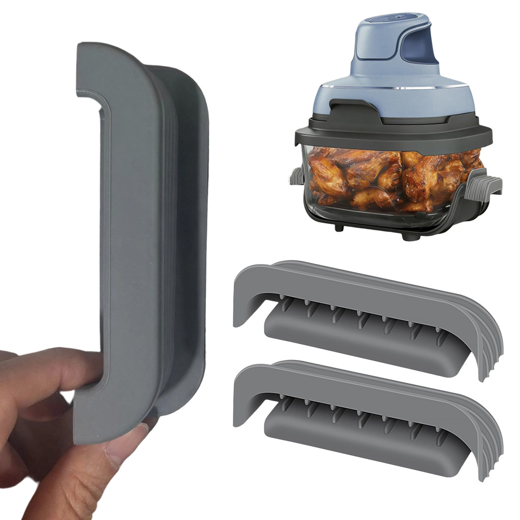 PEH- 2 ชิ้นซิลิโคนสําหรับ Ninja Crispi แก้ว, Air Fryer ทนความร้อน Grip Handle Holder สําหรับ Ninja C