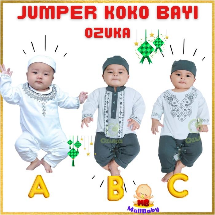 Muna Jumper Koko เด็กทารก 0-3 เดือนมุสลิม Jumpsuit Romper ทารกแรกเกิด Aqiqah SNI Ozuka