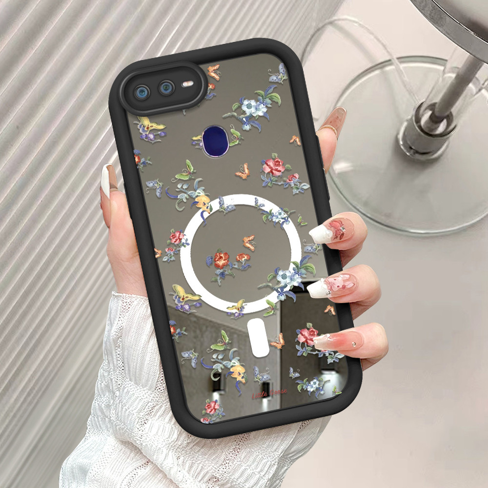 OPPO F9 สําหรับ Mirror Softcase Case HP Flower Cassing Casing 5103 JZ TY