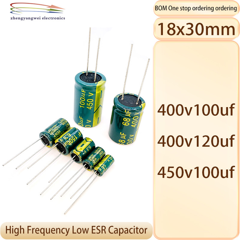 2PCS 18X30 400v100uf 400v120uf 450v100uf ตัวเก็บประจุความต้านทานต่ําความถี่สูง