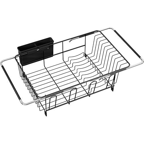 [Direct from JP] JASIWAY Extendable Over-the-Sink Dish Drying Rack, Dish Drainer, Stretchy Storage, 