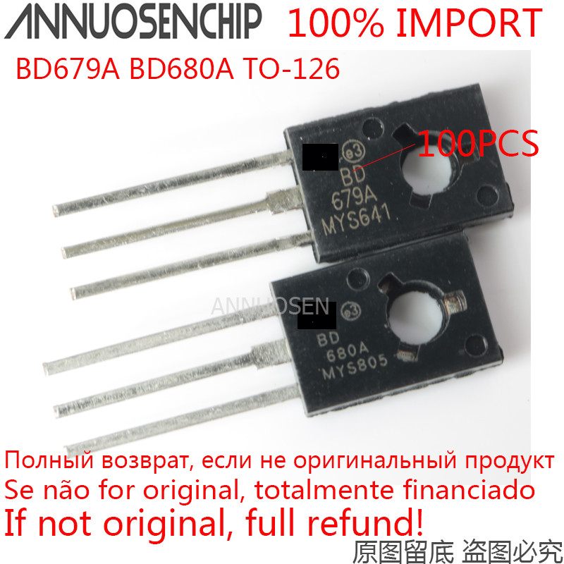 100PCS BD679A BD680A BD679 BD680 TO-126 100% ใหม่นําเข้าและจัดส่งฟรีคุณภาพดีที่สุด
