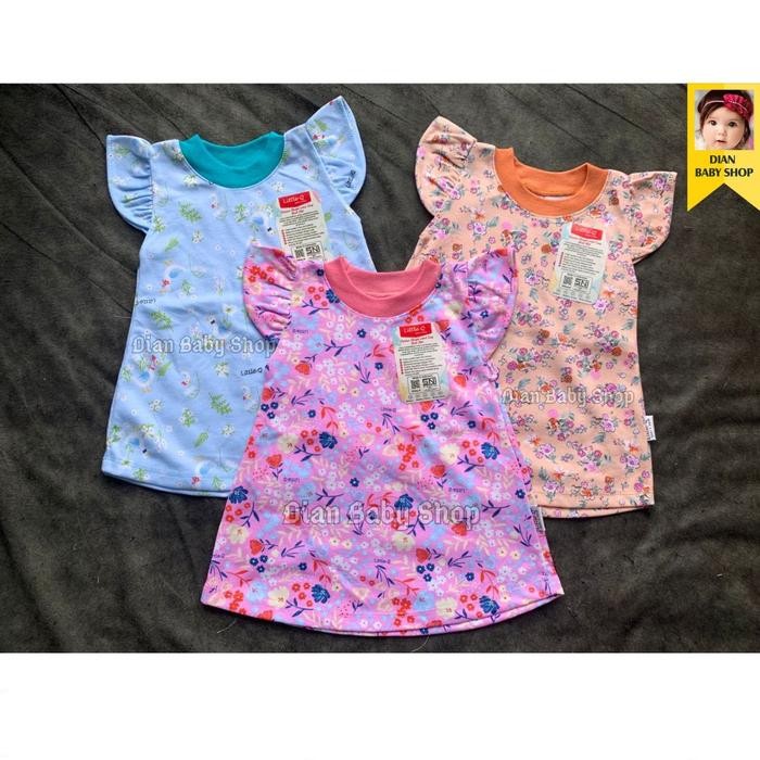 3PCS LITTLE Q DRESS SIMPLE CASUAL (RUFFLE) สําหรับ GIRLS SIZE 3 MONTHS - 2 ปี รหัส 1336