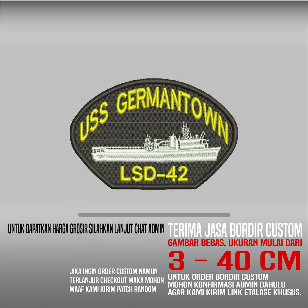 GERMANTOWN LSD-42 HDP-145 USS โลโก้ EMBROIDERY PATCH