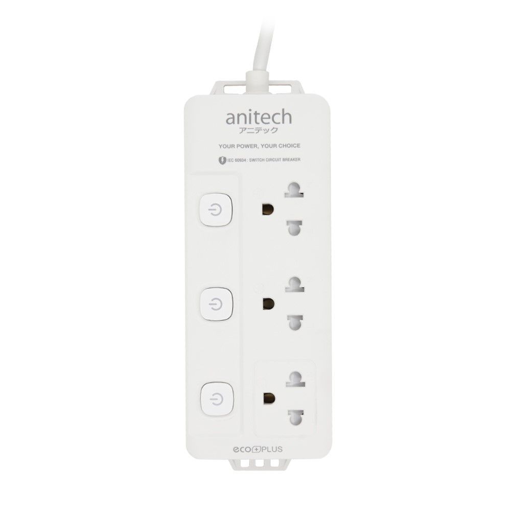 ANITECHปลั๊กไฟ3ช่อง3สวิตช์H2033PRO 1แถม1