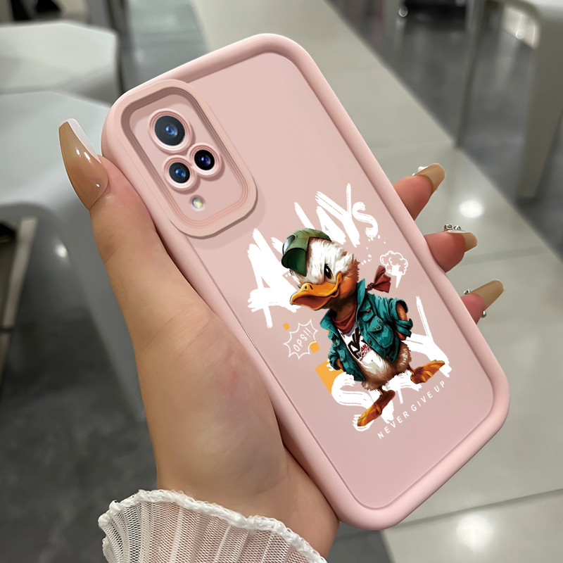 เคสสำหรับ VIVO V21 4G V21 5G เคสโทรศัพท์เป็ดเป็ดสามสีซิลิโคนกันกระแทก