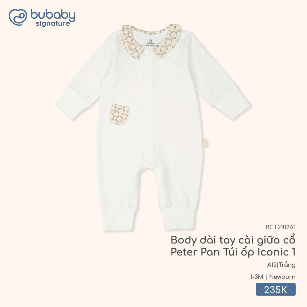 BU S30 (NB-1M) – ชุดบอดี้สูทแขนยาวคอปก Peter Pan กระเป๋า Iconic 1 แผงเรียบ – BCT2102A1 ZZ