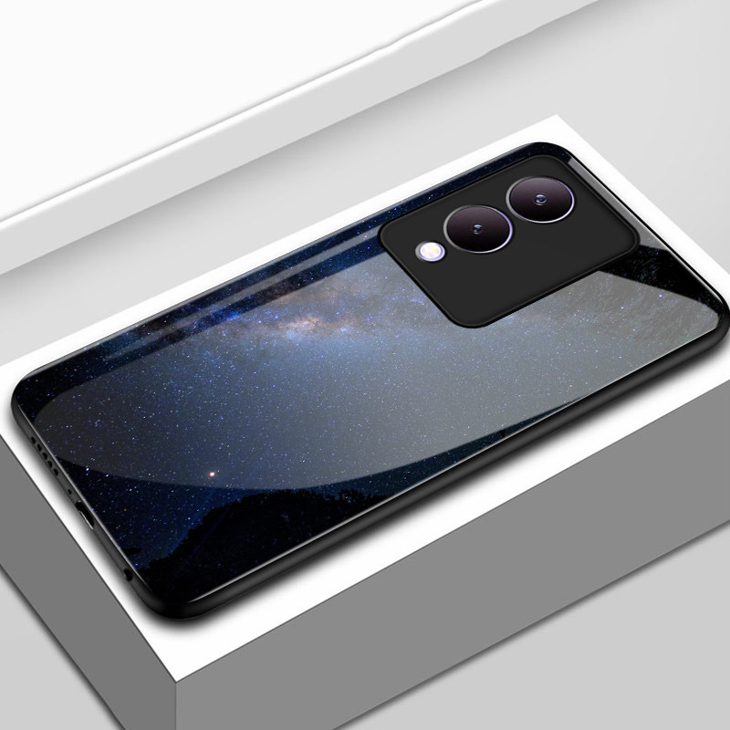 เคสสำหรับ VIVO Y17s Y36i 5G Y28 5G G2 5G เคสโทรศัพท์ท้องฟ้าที่เต็มไปด้วยดาวเรือเปลือกแก้วกันกระแทก