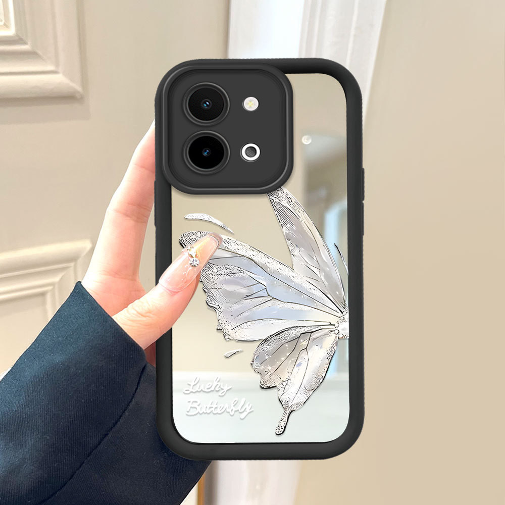 VIVO Y28 4G สําหรับกระจกปลอกนุ่มน่ารัก Softcase การ์ตูน Hp Full Kesing ผีเสื้อ Cassing 1260 JZ