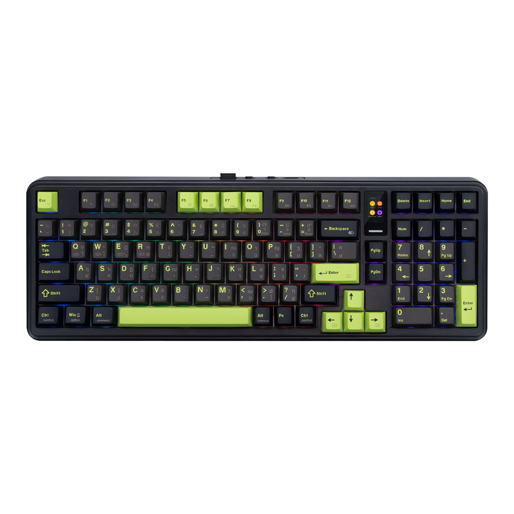 WIRELESS KEYBOARD (คีย์บอร์ดไร้สาย) EGA TYPE CMK11 SAIKO ONE CLICKY SWITCH RGB EN/TH - BLACK <