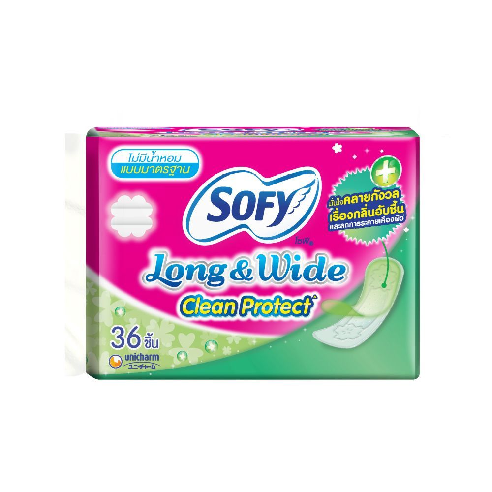 [สินค้าส่งด่วน] โซฟีลองแอนด์ไวด์แอนตี้แบคมีน้ำหอม 36ชิ้น SOFY PL LONG AND WIDE ANTIBAC SCENTED 36