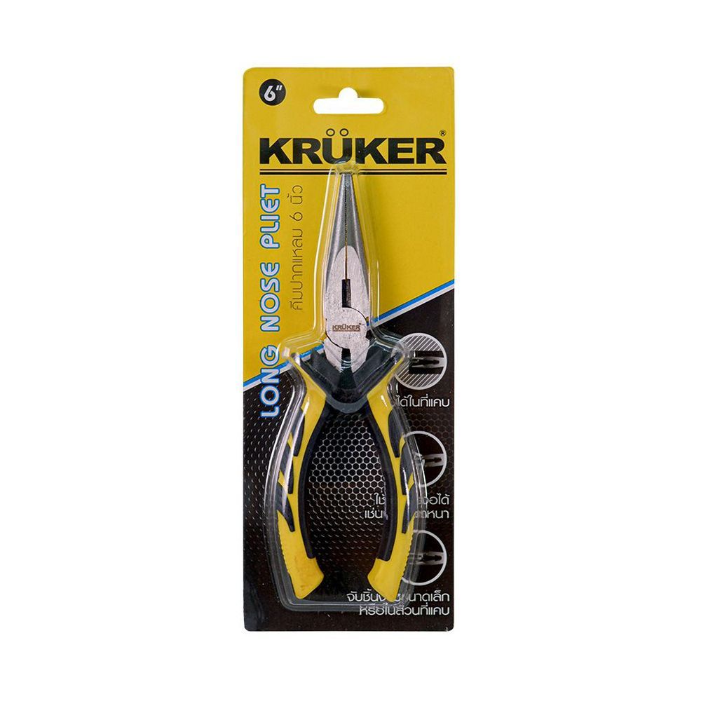 KRUKER คีมปากแหลม 6 นิ้ว