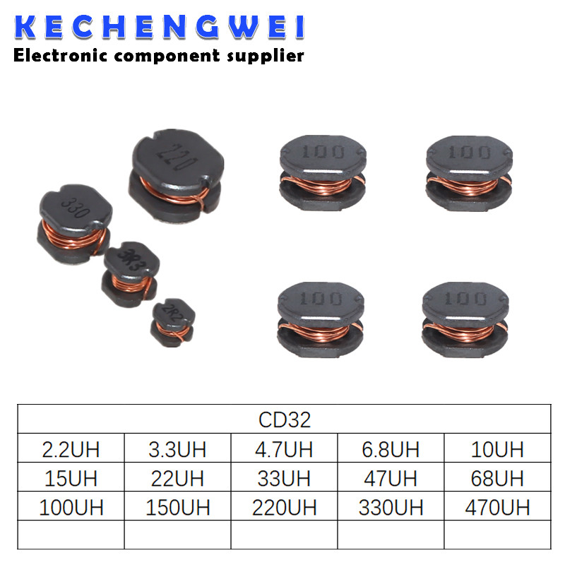 20PCS SMD Inductor CD32 เหนี่ยวนํา 2.2UH 3.3UH 4.7UH 6.8UH 10UH 15UH 22UH 33UH 47UH 68UH 100UH 150UH