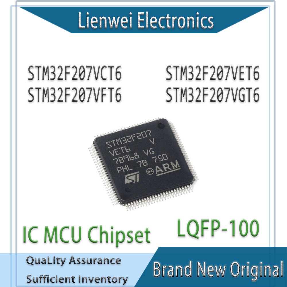 100% ใหม่เดิม STM32F207 STM32F207VCT6 STM32F207VET6 STM32F207VFT6 STM32F207VGT6 IC MCU ชิปเซ็ต LQFP-