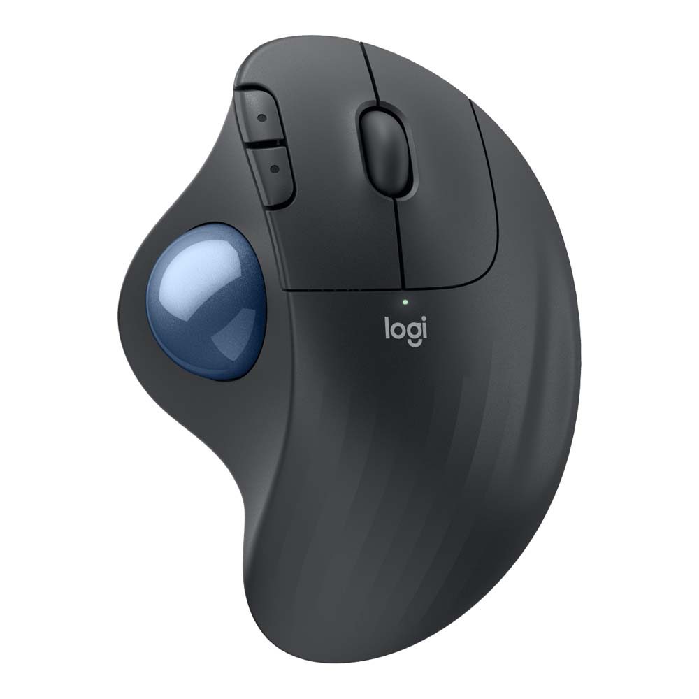 WIRELESS MOUSE (เมาส์ไร้สาย) LOGITECH ERGO M575S (GRAPHITE - BLUE BALL) ---