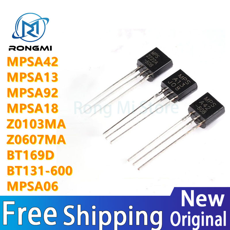 100 ชิ้น MPSA42 MPSA13 MPSA92 MPSA18 Z0103MA Z0607MA BT169D BT131-600 A42 A13 MPSA06 0103MA Z0103 Z0