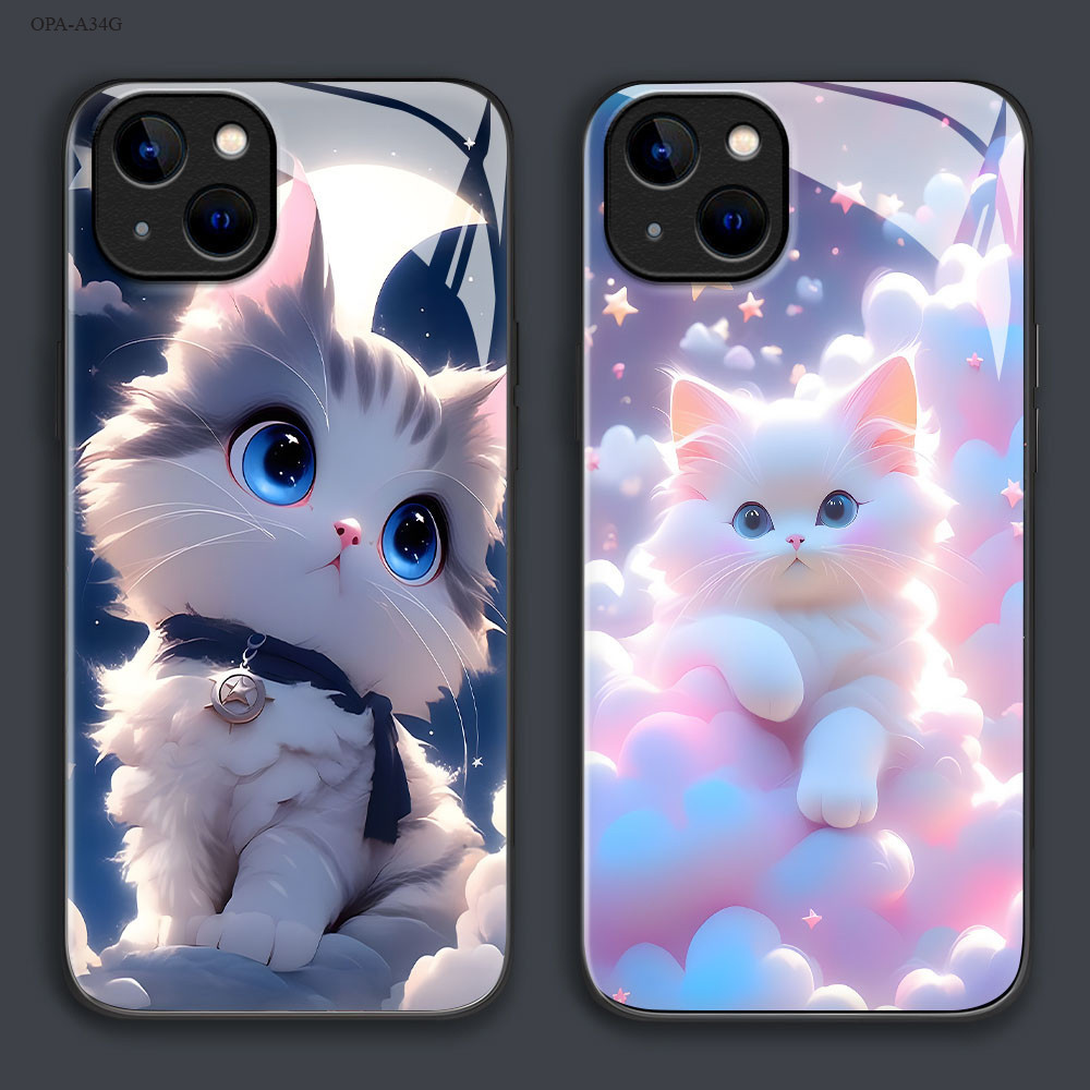 เคส For เคสแข็ง OPPO A3 A3X A60 A18 A78 A79 A17 A54 A38 A58 A77 A98 A17K A57 Pro 4G 5G เคสออปโป้ Glass Case BLK