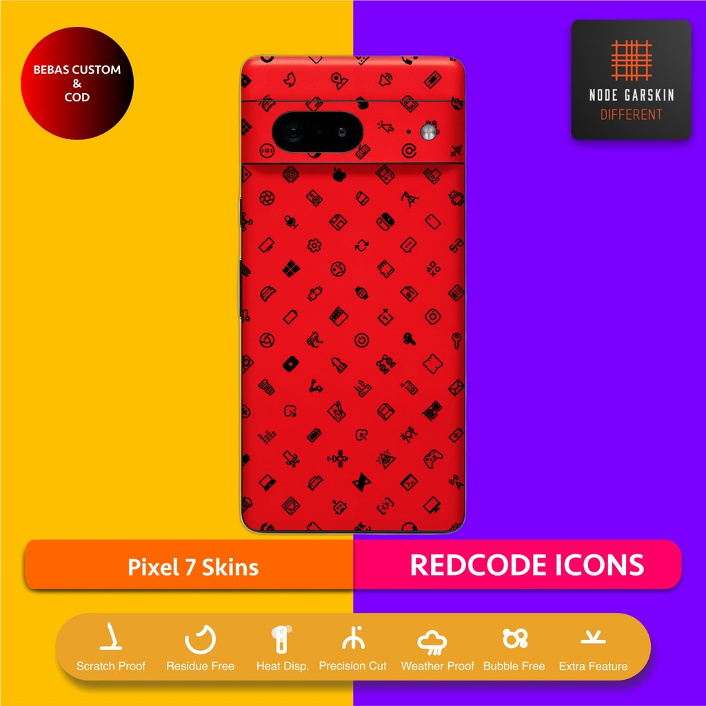 Garskin Skin Pixel 7 REDCODE ICONS Fullbody / Backly | Anti-scratch | เคส | ไวนิลไวนิล