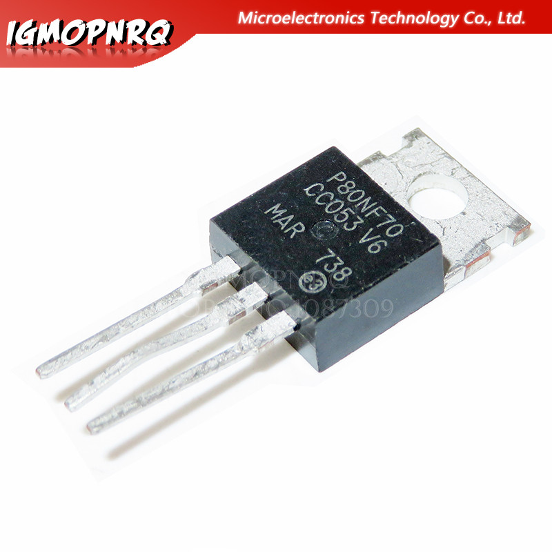 10PCS STP80NF70 80NF70 P80NF70 TO-220 80A 70V MOSFET N-Ch 68V 0.0002 โอห์มใหม่เดิม