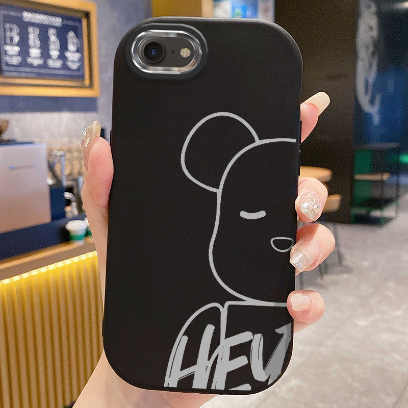 เคสสำหรับ iPhone 6 Plus 6s Plus 7 Plus 8 Plus X Xs Max Xr 11 Pro Max เคสโทรศัพท์หมีซิลิโคนกันกระแทกกลมและอ้วน