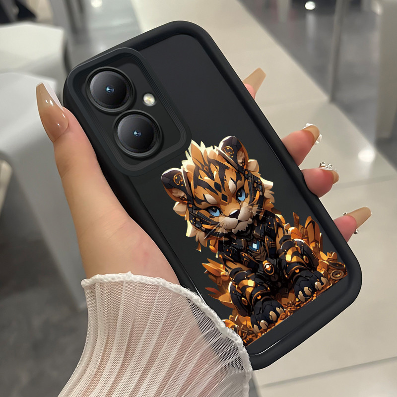 เคสสำหรับ VIVO Y27 Y36 4G Y36 5G Y27 5G Y77T Y27s Y35 Y35+ 5G เคสโทรศัพท์เสือจักรกลสามสีซิลิโคนกันกระแทก