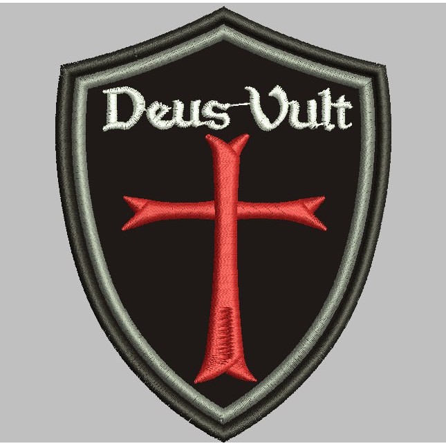 BCP-627 DEUS VULCAN CROSS KNIGHT SHIELD PATCH EMBROIDERY โลโก้/อุปกรณ์เสริม EMBLEM