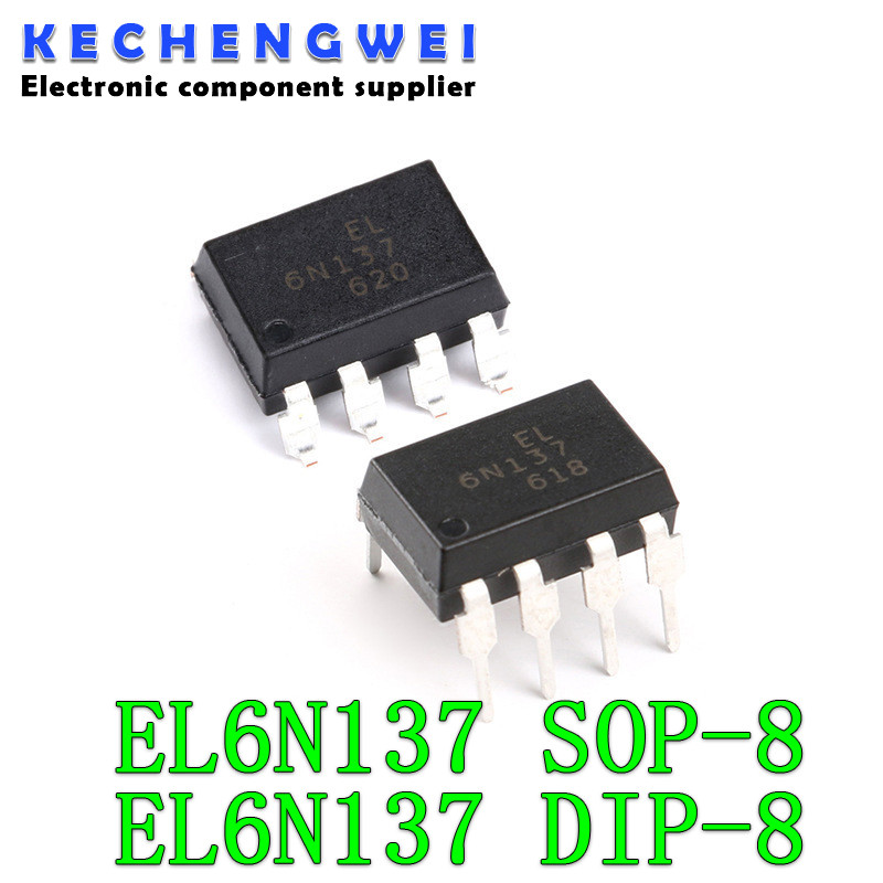 10 ชิ้น/ล็อต 6N137 EL6N137 6N137M DIP8 6N137SD EL6N137S SOP8 ความเร็วสูงแยก optocoupler logic เอาต์พ