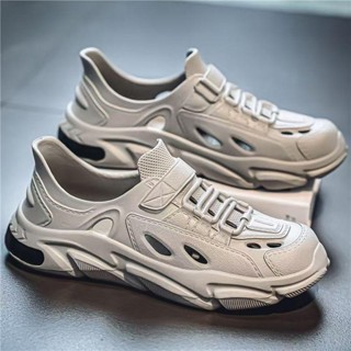 FOYA SHOES รองเท้าแฟชั่นสำหรับผู้ชาย,แฟชั่นสองสีออกแบบกันลื่…