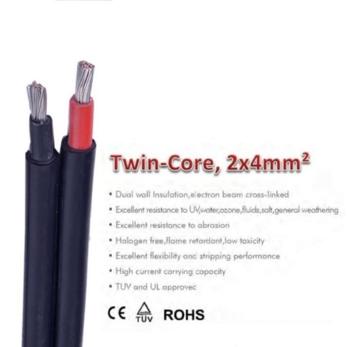 Choice - สายแผงโซลาร์เซลล์ Pv1F Pv-1F 2X4Mm สาย Awg แบบเลื่อนได้