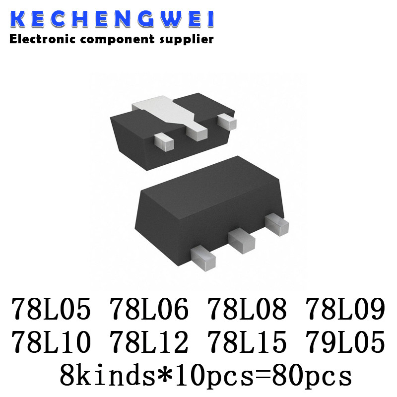 SOT-89 ทรานซิสเตอร์ SMD Assorted KIT รวม 8kinds*10pcs = 80pcs บรรจุ 78L05 78L06 78L08 78L09 78L10 78