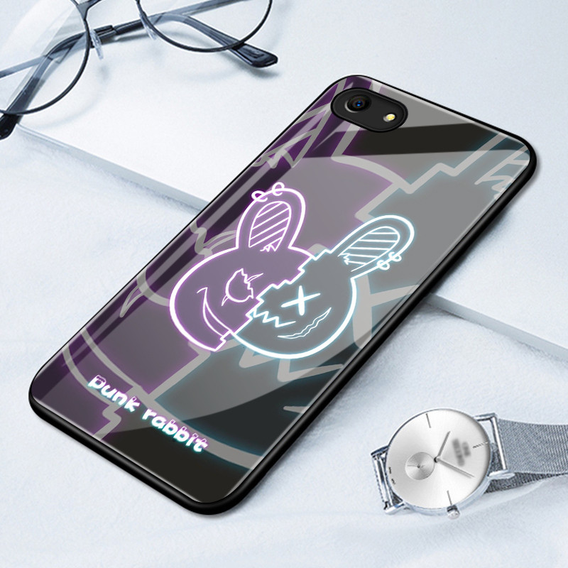 เคสสำหรับ OPPO A83 2018 A1 2018 เคสโทรศัพท์กระต่ายพังค์เปลือกแก้วกันกระแทก