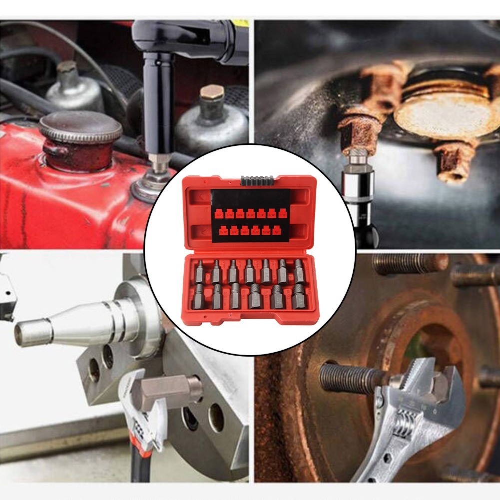 [สต็อก] 13 ชิ้น Screw Extractor Set Damaged Broken Bolt Screw Extractor Hex Head Extractor CH