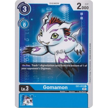 การ์ด Digimon Gomamon - EX1-012 - ทั่วไป