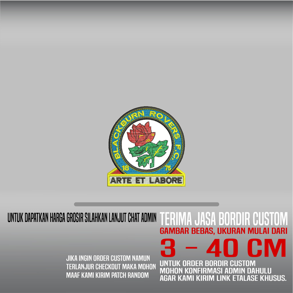 BLACKBURN ROVERS FC ARTE ET LABORE PATCH EMBROIDERY โลโก้/EMBLEM | HDP-453