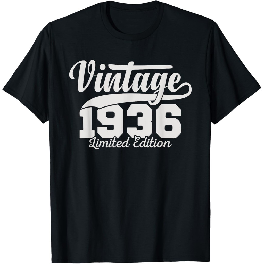 เสื้อยืดผ้าฝ้ายผู้ชาย Vintage 88th ตกแต่งวันเกิดผู้ชายตลก 1936 88 เสื้อยืดวันเกิด