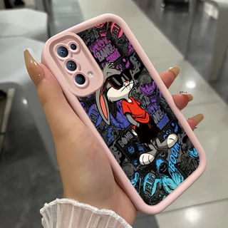 เคสสำหรับ OPPO Reno 5 4G Reno 5 5G Reno 5K 5G เคสโทรศัพท์กระต่ายสามสีซิลิโคนกันกระแทก