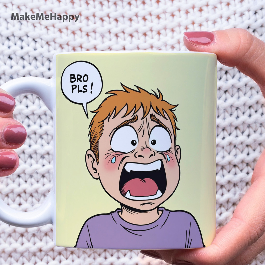 แก้ว Bro Pls การ์ตูน Meme – Crying Expression Pick V40