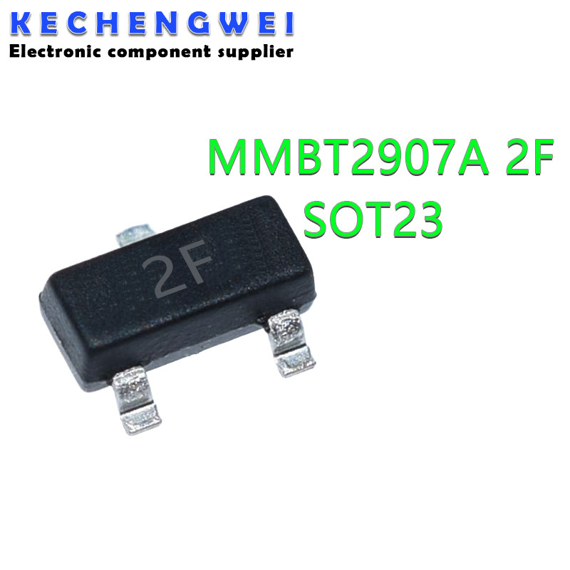 100 ชิ้น/ล็อตทรานซิสเตอร์ MMBT2907ALT1G MMBT2907A MMBT2907 2N2907 2F SOT-23 0.8A/60V SMD ทรานซิสเตอร