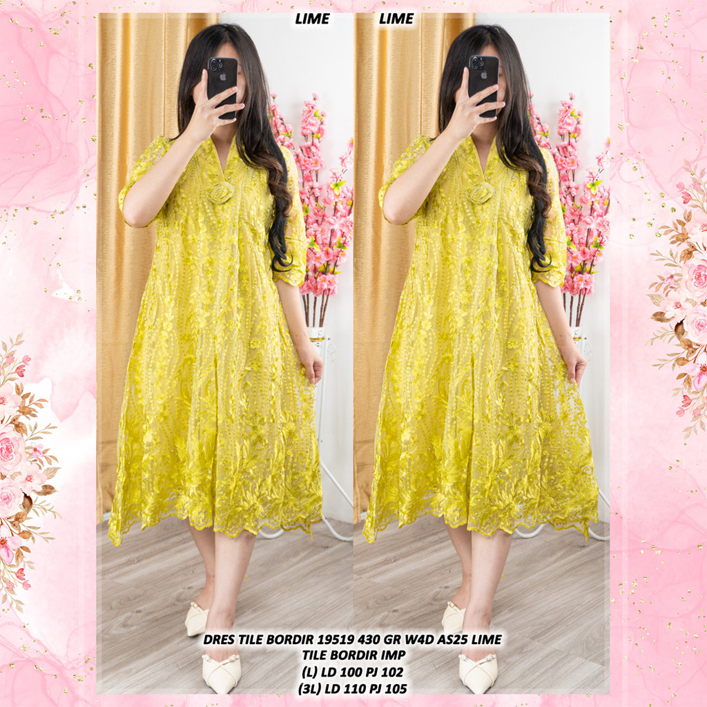 EMBROIDERED TILE DRESS 19519 430 GR W4D AS25 STOCK ACCORDING TO UPDATE และ UPDATE