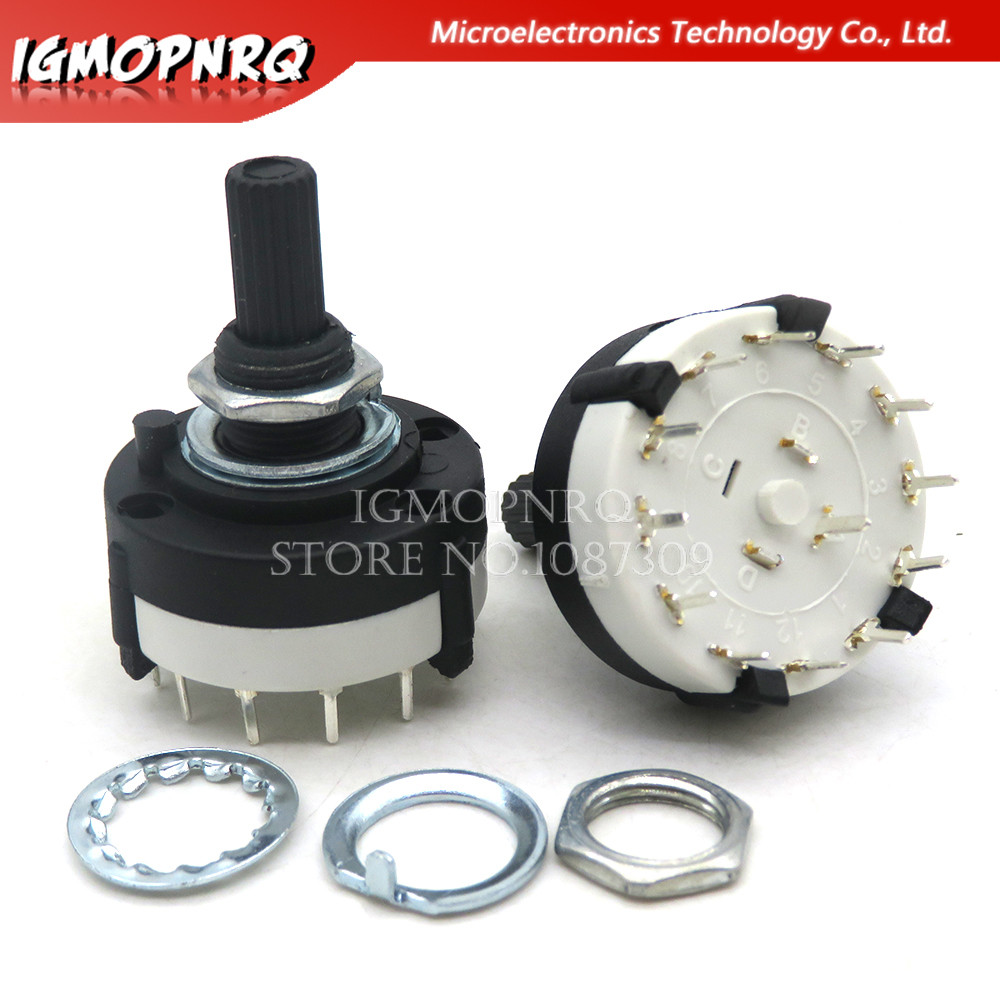 RS16 RS26 เลือก Band Rotary Channel Selector Switch Single Deck Rotary Switch Band Selector 1P12T 2P