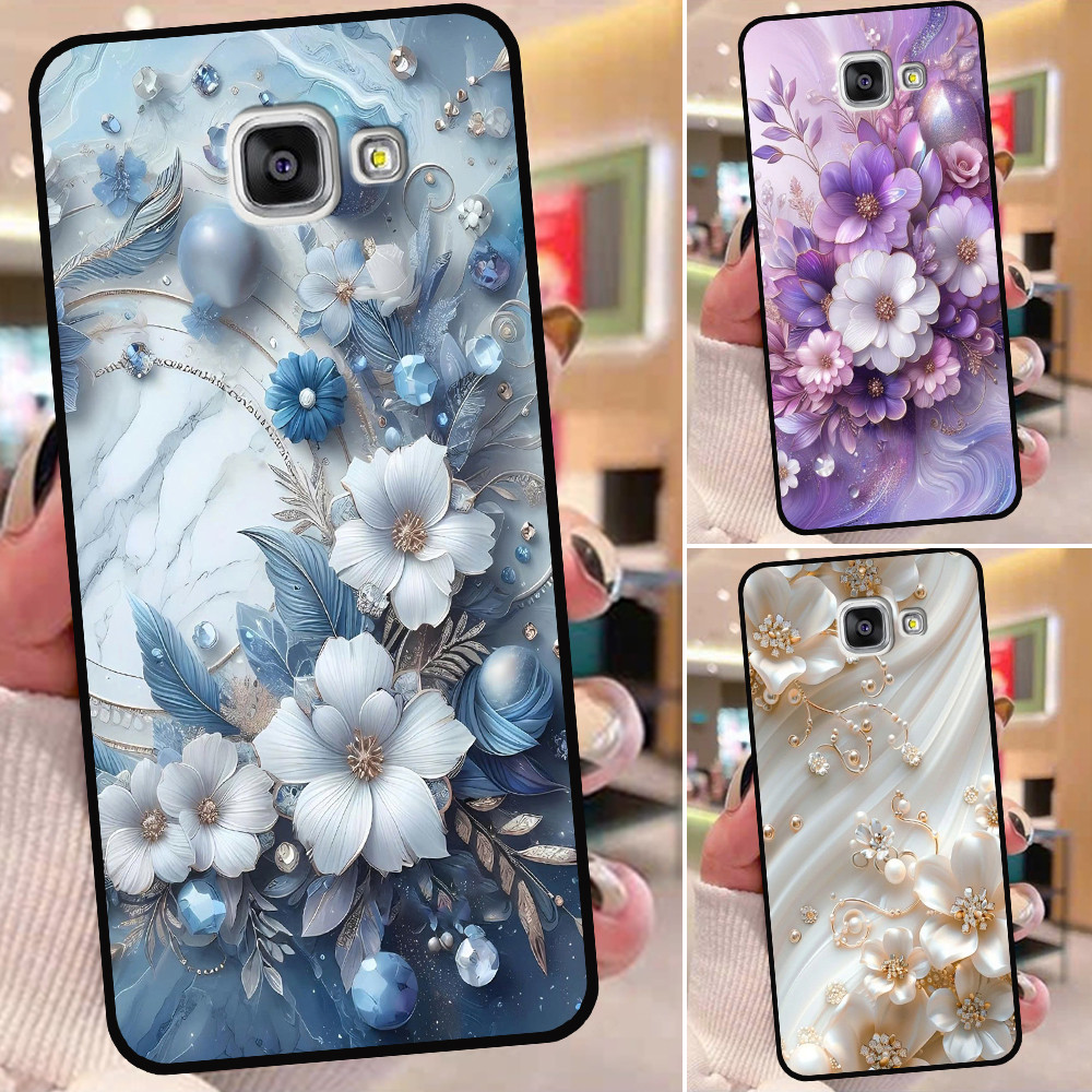 เคส Samsung A3 2016 / A5 2016 / A7 2016 พิมพ์ลายดอกไม้หรูหรา